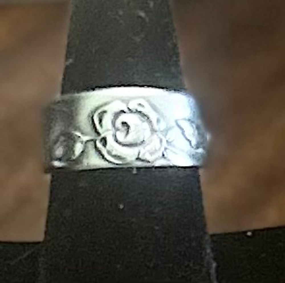 "Our Rose" Stainless Steel Spoon Ring size8